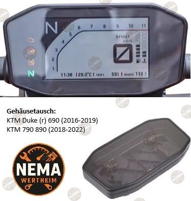 KTM Tacho Gehäuse inkl. Glas Reparaturservice - 690 Duke R, Duke 790, 890, 1290 Super Duke R