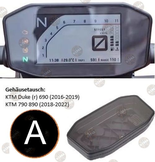 KTM Tacho Gehäuse inkl. Glas Reparaturservice -  Duke (R), Adventure, 125, 390, 690, 790, 890, 1290 Super Duke R