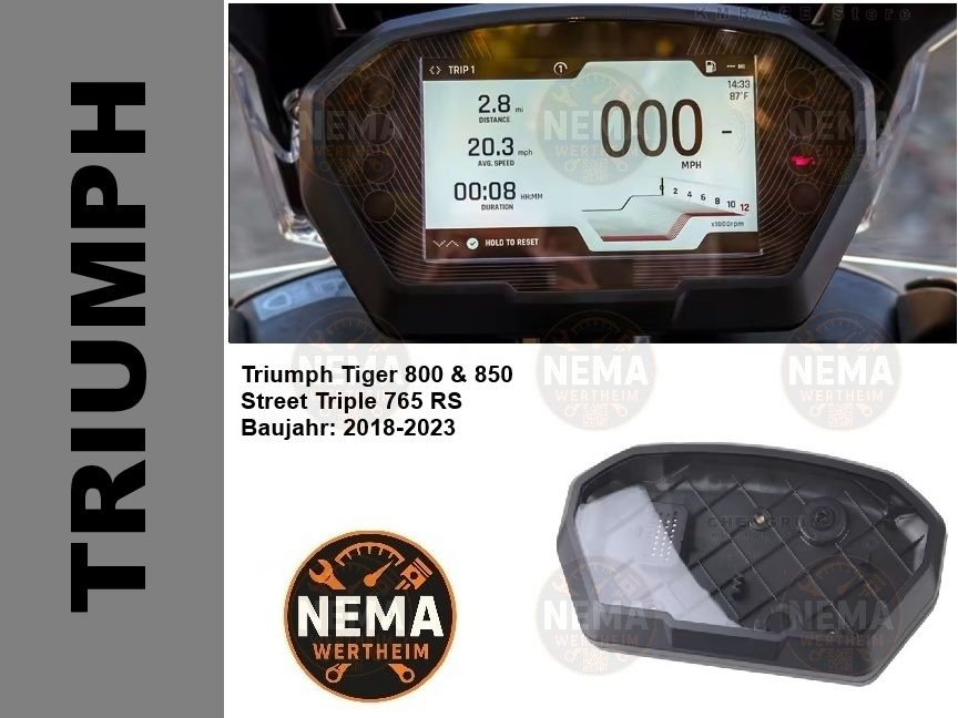 Triumph Tacho Gehäuse inkl. Glas Reparaturservice - Tiger 800 850, Street Triple 765 R Triumph Tacho Gehäuse inkl. Glas Reparaturservice - Tiger 800 850, Street Triple 765 R