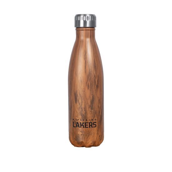 Nipissing Lakers Stainless Steel Faux-Wood Grain Water Bottle