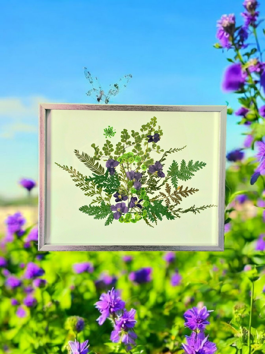 Botanical Wall Art – Green &amp; Purple 8.5 x 10.5