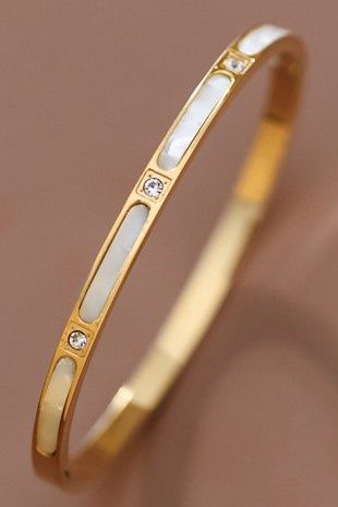 Stainless Steel Bangle-White