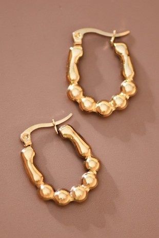 Stainless Steel Small Hoop Earrings-Gold