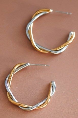 Two Tone Twist Hoops