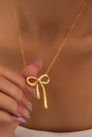 Stainless Steel Bow Necklace