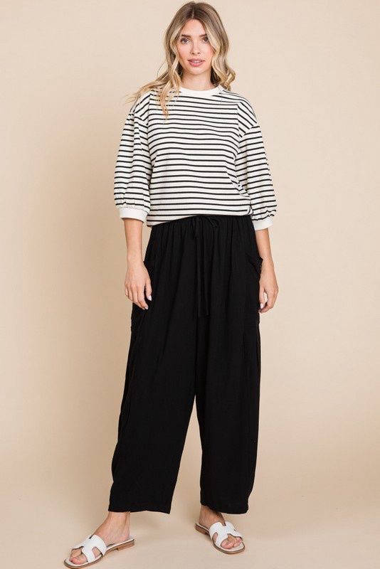 Solid Linen Loose Pants
