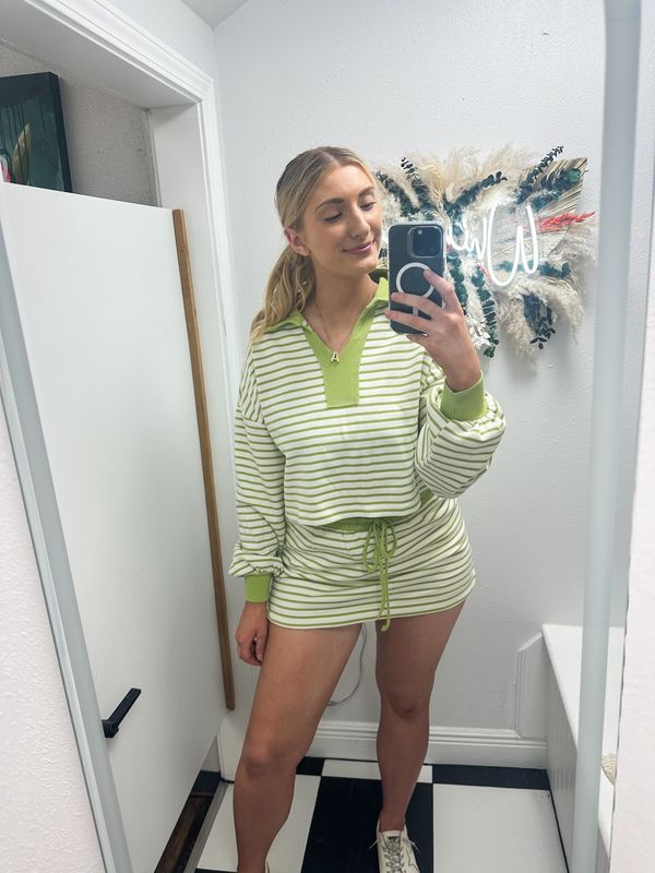 Striped Pullover-Avocado