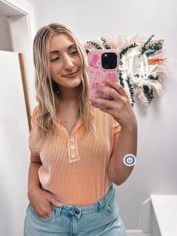 Button down Top- Sunkist