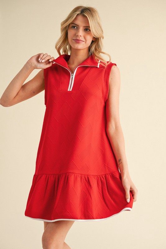 Textured Collared Neck Dress