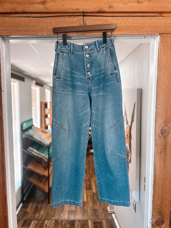High-Waist Straight Leg Pants