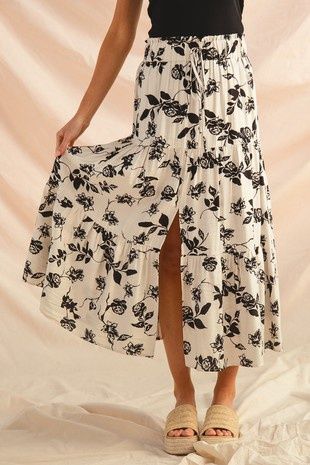 FLORAL WOVEN  BOHO SKIRT