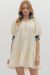 Solid puff sleeve ruffle hem mini