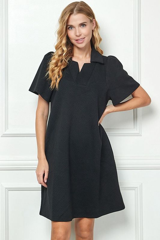 Collared Textured Dress