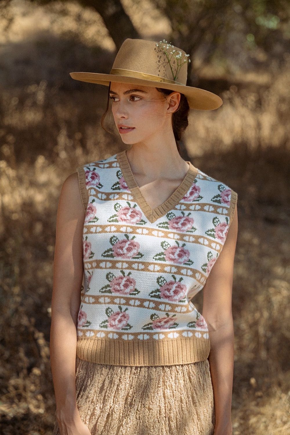 Rose Fairisle Sweater Vest