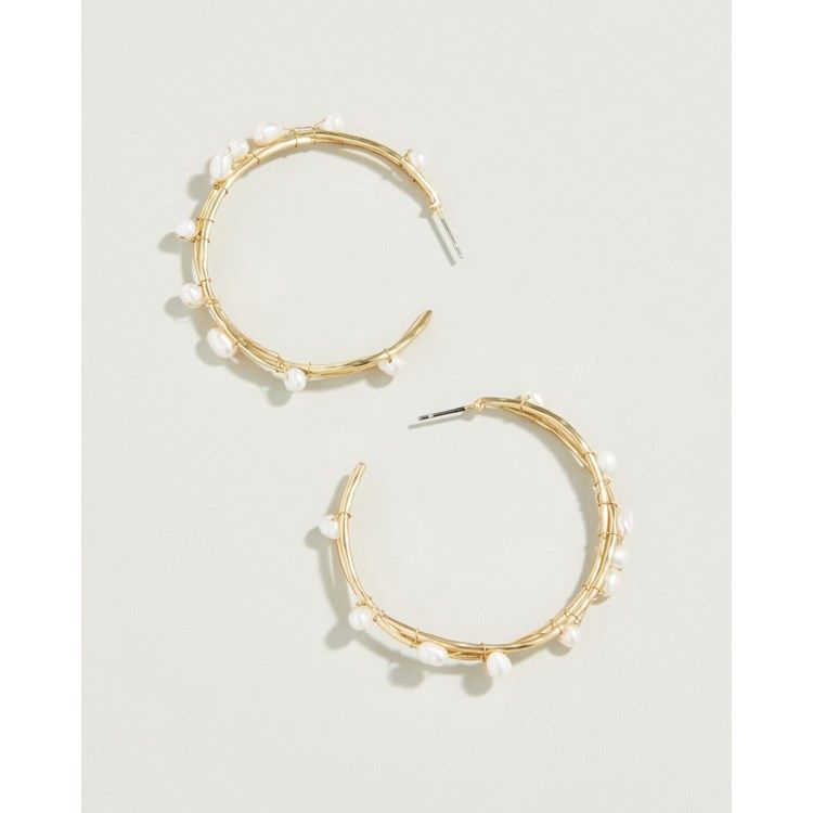 Swell Hoop Earrings Pearl