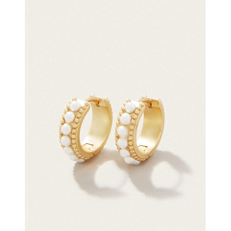 Midi Hoop Earrings Pearl