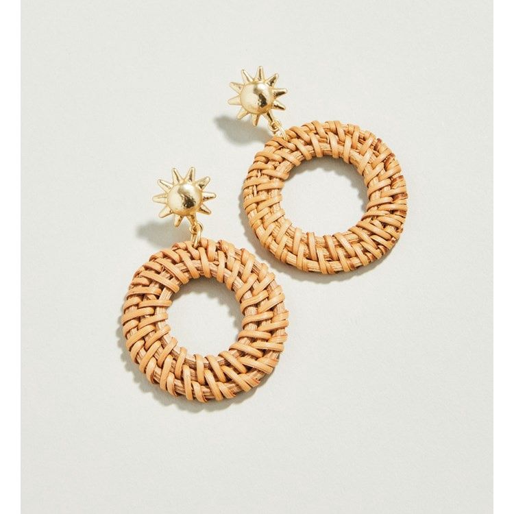 Sunshine Wicker Earrings Natural