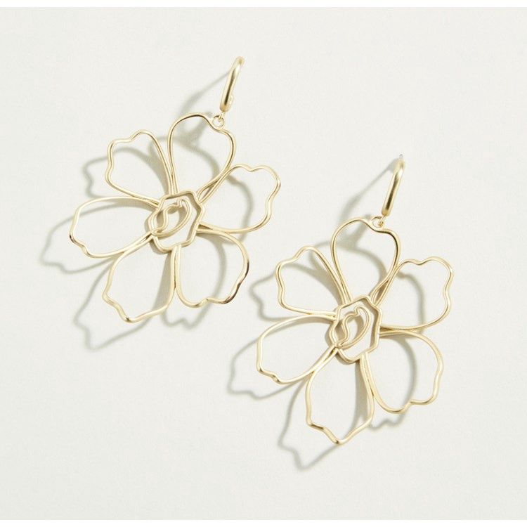Granny Flower Earrings Gold