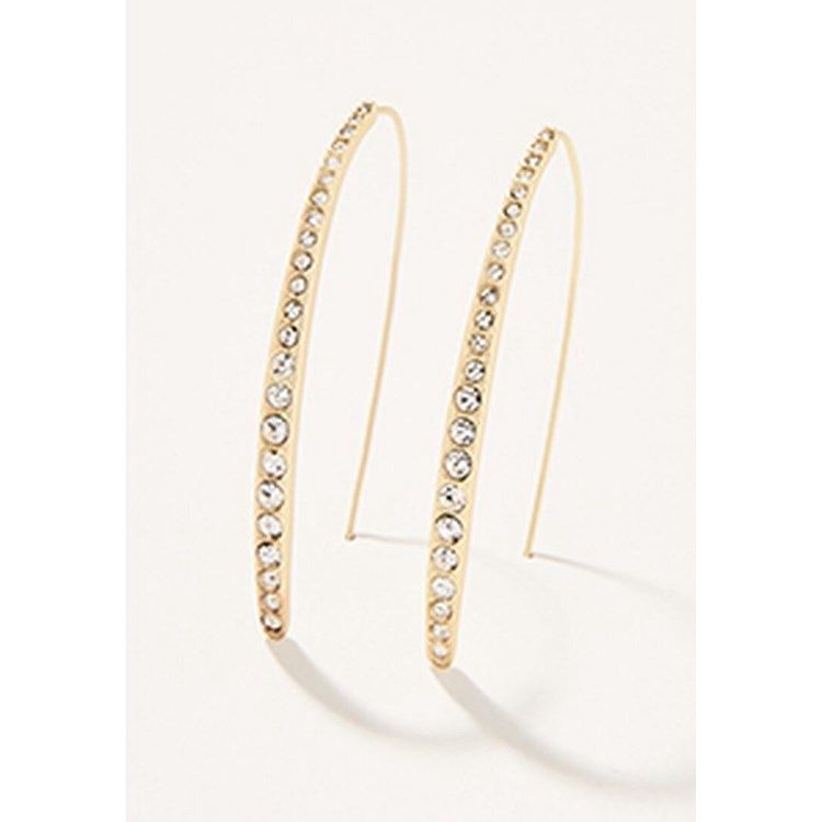 Sparkle Arc Hoop Earrings Large/Crystal