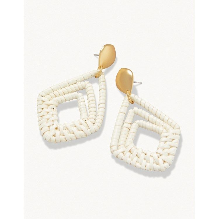 Jesse Wicker Earrings White