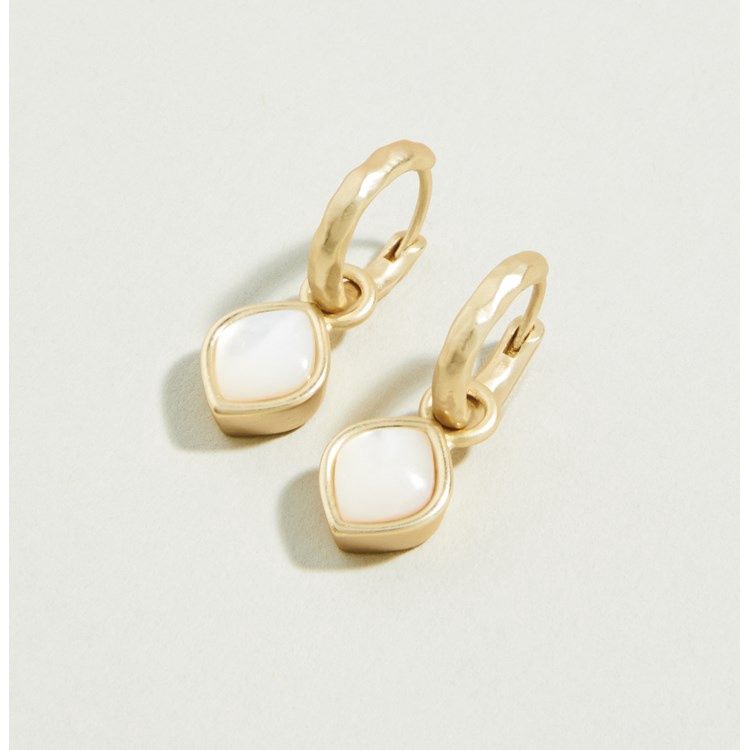 Maera Drop Hoop Earrings Mother-of-Pearl