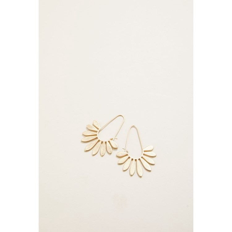 Palmetto Hoop Earrings Gold