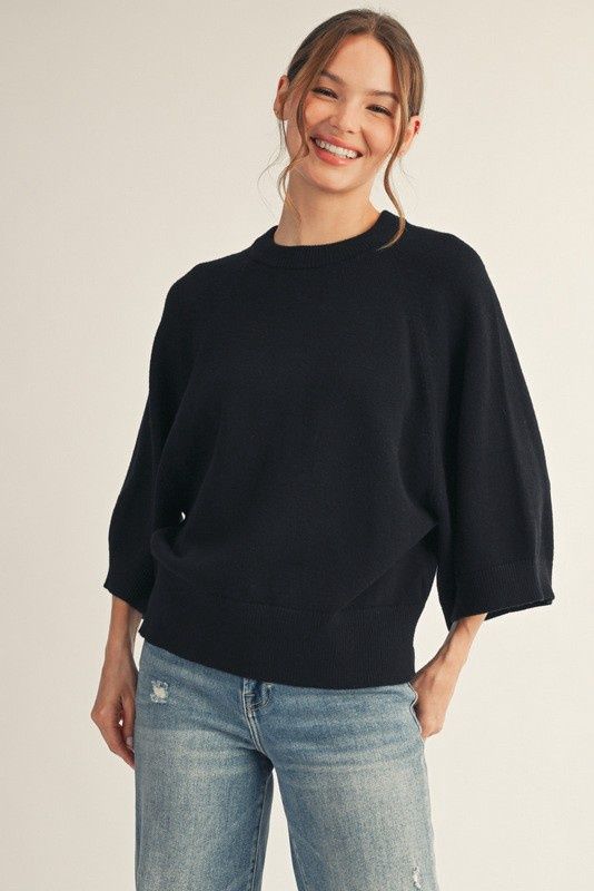 Drop Shoulder Soft Comfy Sweater Top