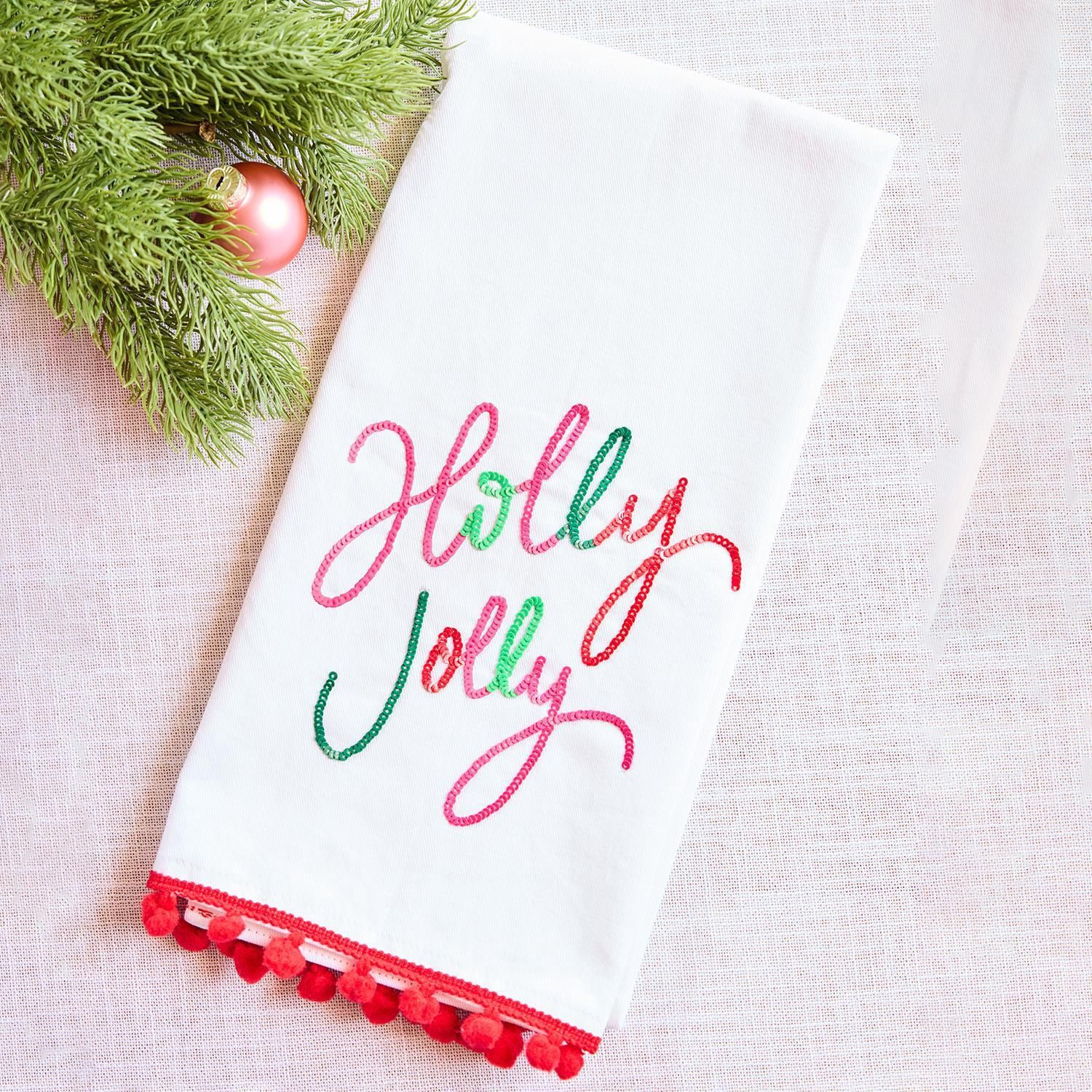 Holiday Tea Towel, Design: holly jolly