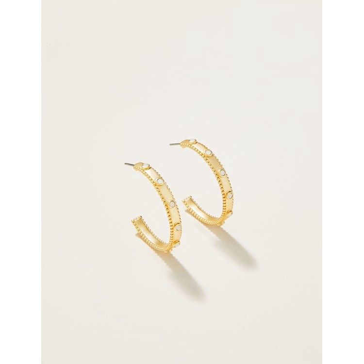 Cristal Hoop Earrings White Opal