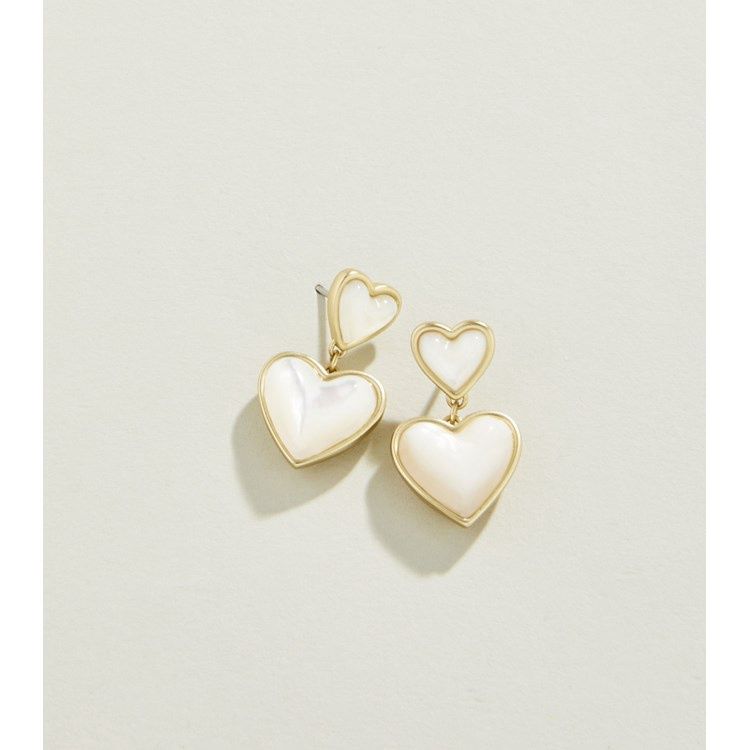 Full Heart Earrings Mother-of-Pearl