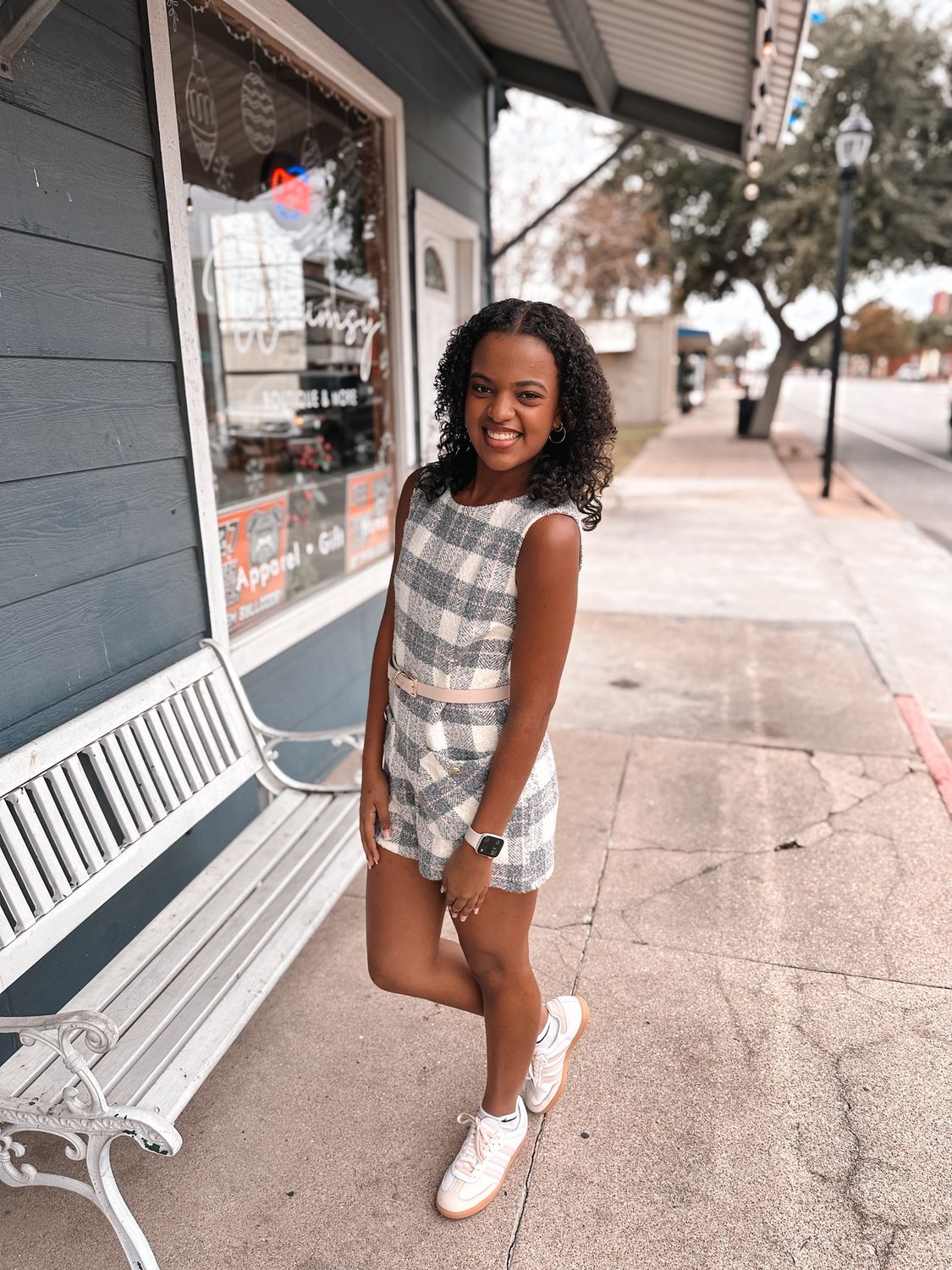 Sleeveless Tweed Romper