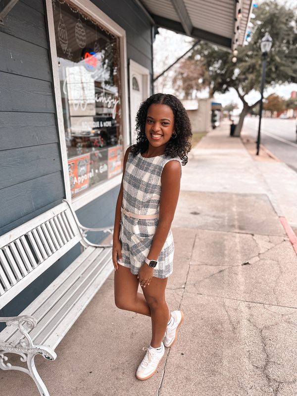 Sleeveless Tweed Romper
