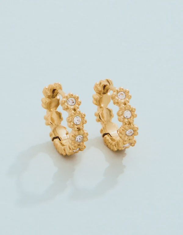 Floret Hoop Earrings 15mm