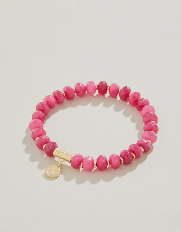 Stone Stretch Bracelet 8mm Pink