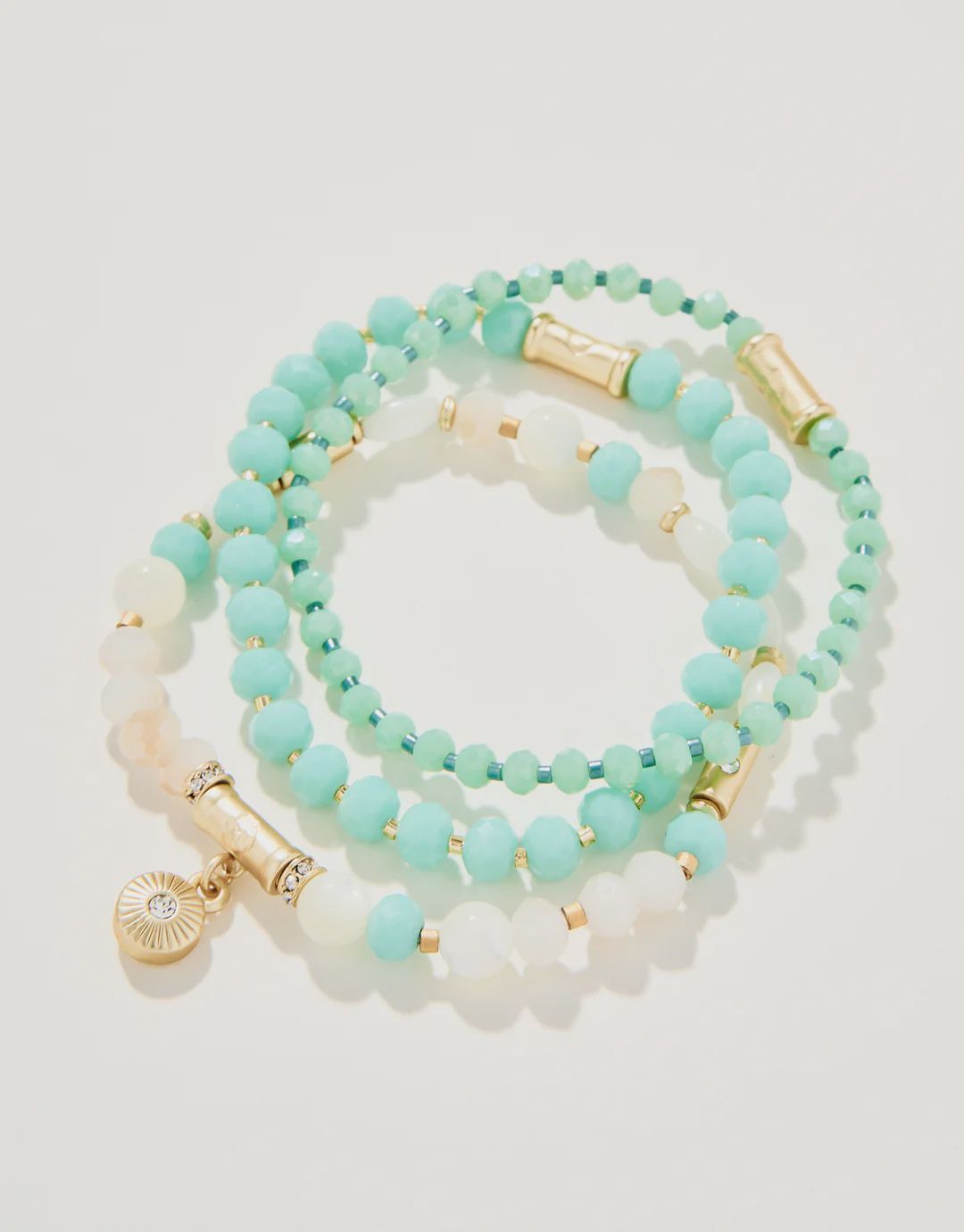 Sparkle Stretch Bracelet Set Sea Foam Multi