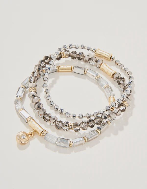 Sparkle Stretch Bracelet Set Silver Multi