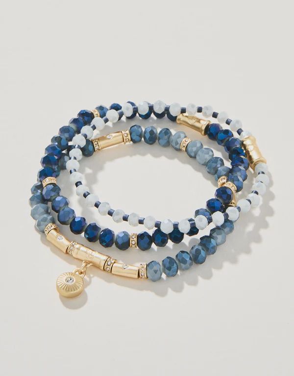 Sparkle Stretch Bracelet Set Blue Multi