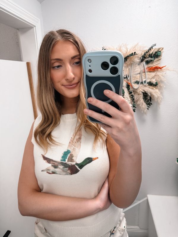 Mallard Duck Printed Sweater Top
