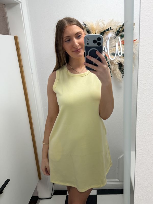 Sunlit Ease Swing Dress in Butter Yellow