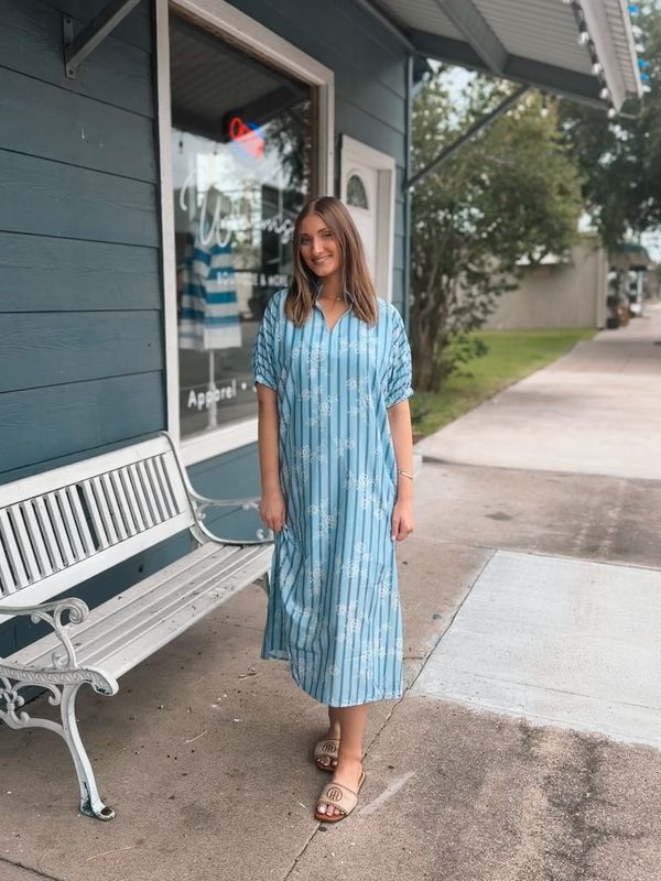 Bluebell Breeze Embroidered Maxi Dress
