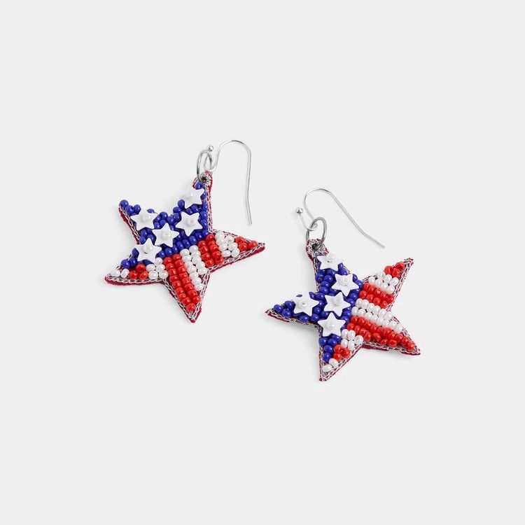 Beaded Star Earrings