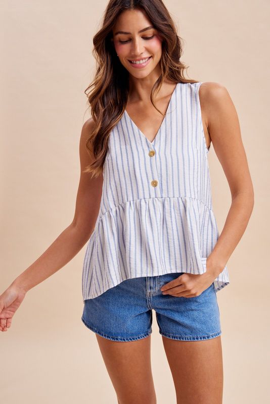 Sail Away Button Front Top