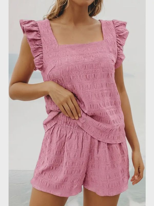 Rosabelle Textured Ruffle Lounge Set