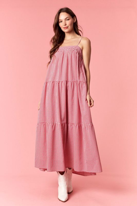 Cherry Picnic Bow Maxi Dress
