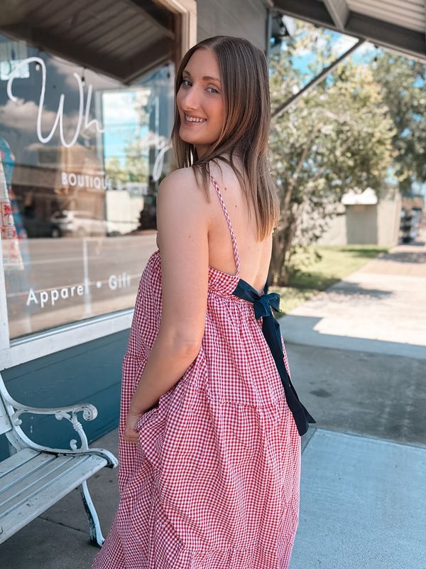 Cherry Picnic Bow Maxi Dress