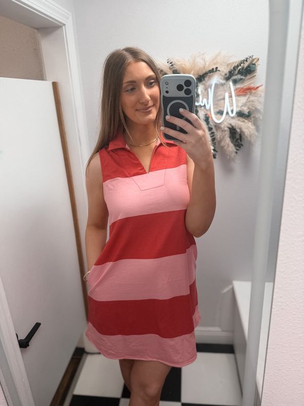 Rosy Fairway Stripe Dress