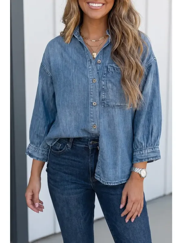 Everyday Denim Button-Up Shirt