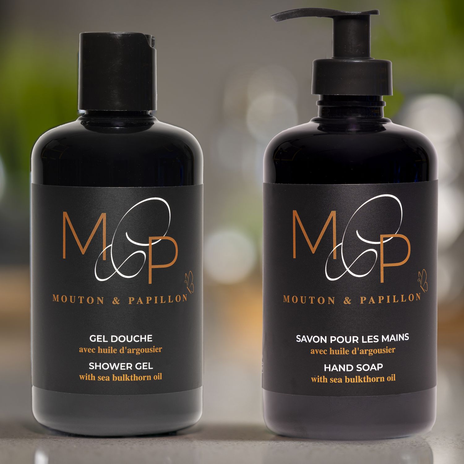 ENSEMBLE GEL DOUCHE ET SAVON À MAIN AVEC HUILE D'ARGOUSIER - 2 X 355 ML