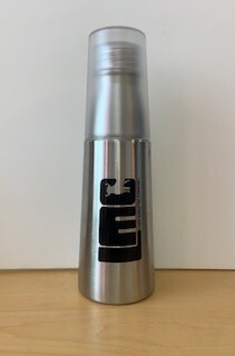 Silver Metal Water Bottle with Cup - LMC Bull Logo