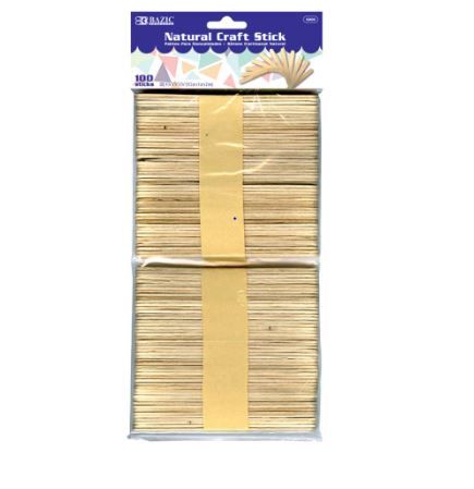 Bazic Natural Craftstick 100pk